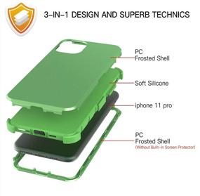 img 3 attached to 📱 Hekodonk iPhone 11 Pro Case: Heavy Duty Shockproof Protection, Green Olive