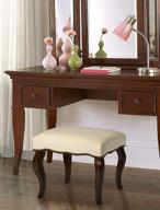 hillsdale furniture hamilton backless vanity stool: elegant burnished oak and ivory trim, nail head accents логотип