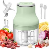 🧄 electric mini garlic chopper: portable food processor with usb charging and ip68 waterproofing - 250ml (green) логотип