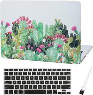 laptop plastic hard case macbook pro 13 inch matte rubberized hard shell sleeve cover - new macbook pro 13 inch case a1502 a1425 with silicone keyboard cover and dust brush in cactus pink flower design logo