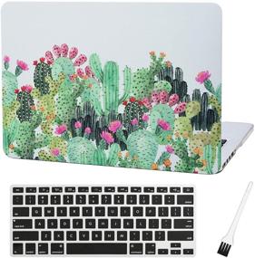 img 4 attached to Laptop Plastic Hard Case MacBook Pro 13 Inch Matte Rubberized Hard Shell Sleeve Cover - New MacBook Pro 13 Inch Case A1502 A1425 with Silicone Keyboard Cover and Dust Brush in Cactus Pink Flower Design