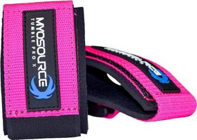 img 2 attached to Tumble Pro X Ankle Straps for Cheerleading & Gymnastics - Tumbling Trainer Aid – Ankles Stay Together for Stunting, Standing Back Tuck, Handspring Training – in Blue & Pink