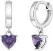sterling silver dangle earrings purple girls' jewelry logo