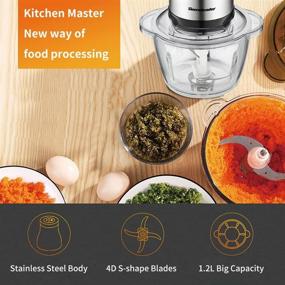 img 3 attached to 🔪 Homeleader 5-Cup Electric Food Chopper: Powerful 300W 1.2L Glass Bowl Grinder with Stainless Steel Motor Unit and 4 Sharp Blades - Perfect for Meat, Vegetables, Fruits, and Nuts