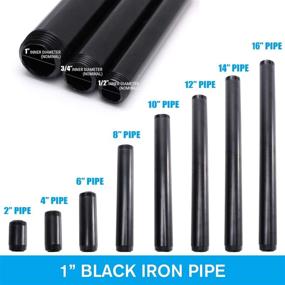 img 2 attached to 🏠 Home TZH 10 Pack 1"x16" Black Painted Iron Pipe: Ideal for DIY Project, Furniture, Shelving Decoration (10, 16")