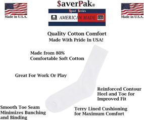 img 3 attached to 🧦 Premium Quality $averPak American Made Cotton Blend Athletic Crew Socks: Unbeatable Durability and Comfort