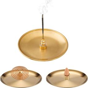 img 1 attached to 🔥 Gold Alloy 3-in-1 Incense Holder: Indoor and Outdoor Use for Incense Burning and Sticks