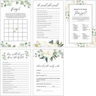 🌿 floral rustic greenery bridal shower games set bundle - lovely celebrations - generic design - perfect for any wedding party decorations - includes marriage advice cards and bridal shower bingo logo