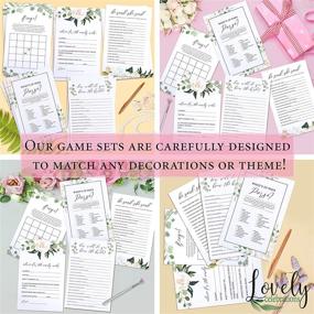 img 3 attached to 🌿 Floral Rustic Greenery Bridal Shower Games Set Bundle - Lovely Celebrations - Generic Design - Perfect for any Wedding Party Decorations - Includes Marriage Advice Cards and Bridal Shower Bingo