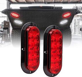 img 4 attached to 🚨 6 inch Red Oval LED Trailer Tail Light Kit [DOT FMVSS 108] [SAE S2T2I6] [Surface-Mount] [IP67 Waterproof] [Stop Turn Tail] for Boat Trailer RV Trucks