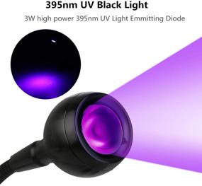 img 3 attached to 🔦 395nm UV LED Black Light with Flexible Gooseneck Lamp for Easy Satin Detection, Ideal for Blacklight Posters, Blacklight Parties, and Fluorescent Paint Curing