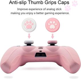 img 1 attached to BRHE PS5 Controller Skin Grip Cover Anti-Slip Silicone Protector Rubber Case Cute Kawaii Accessories Set Gamepad Joystick Shell with 2 Thumb Grip Caps (Full Coverage, Pink)