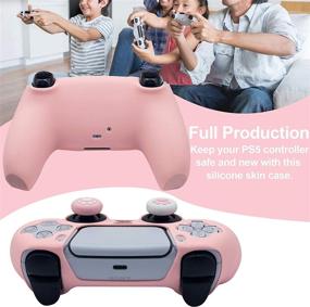 img 2 attached to BRHE PS5 Controller Skin Grip Cover Anti-Slip Silicone Protector Rubber Case Cute Kawaii Accessories Set Gamepad Joystick Shell with 2 Thumb Grip Caps (Full Coverage, Pink)