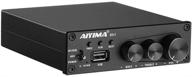 aiyima b03 2 channel bluetooth 5.0 receiver amplifiers: powerful 160w x 2 tda7498e stereo subwoofer amp for hifi class d audio experience with treble bass adjust & usb music player - ideal for home desktop speakers logo