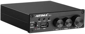 img 4 attached to AIYIMA B03 2-канальный Bluetooth 5.0 ресивер-усилитель: мощный стереоусилитель сабвуфера 160 Вт х 2 TDA7498E для аудио HiFi класса D с возможностью регулировки высоких и низких частот и USB-плеер музыки - идеальное решение для домашних настольных колонок.