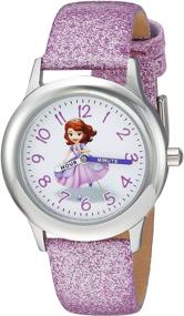 img 4 attached to 👑 Disney Girls Princess Sofia Purple Stainless Steel Analog-Quartz Watch with Leather-Synthetic Strap, Size 15 (Model: WDS000269)