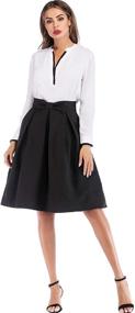 img 2 attached to Womens Pleated Vintage Skirt Skater Women's Clothing