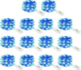 img 4 attached to 🔵 LEDGLE 14 Pack Fairy Lights Battery Operated: Twinkle & Decorate with Flexible Silver Wire for Wedding, Bedroom, Party & Christmas (30LEDs-Blue)