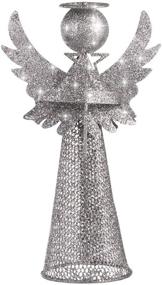 img 1 attached to 🎄 Amosfun Angel Christmas Tree Topper: Elegant Silver Coated Metal Xmas Tree Decoration for Holiday Home, Office, Shopping Mall Decor