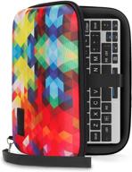 📱 usa gear gpd pocket 7 inch mini laptop pc hard shell travel case - compatible with 7 inch small notebook umpc computer by gpd with water resistant exterior, interior mesh pouch - geometric design logo