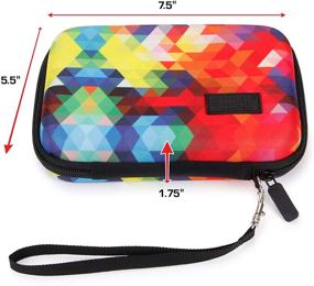 img 3 attached to 📱 USA Gear GPD Pocket 7 Inch Mini Laptop PC Hard Shell Travel Case - Compatible with 7 Inch Small Notebook UMPC Computer by GPD with Water Resistant Exterior, Interior Mesh Pouch - Geometric Design