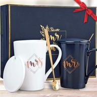 kedrian mr & mrs mug set - elegant couple gifts: best wedding, anniversary, engagement & newlyweds gifts logo