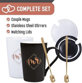 img 2 attached to KEDRIAN Mr & Mrs Mug Set - Elegant Couple Gifts: Best Wedding, Anniversary, Engagement & Newlyweds Gifts