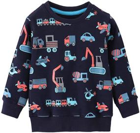 img 4 attached to 🐘 Cute Elephant Pullover Sweatshirts - Boys' Cotton Long Sleeve Outdoor Outfit