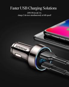 img 3 attached to 🔌 [Чистая медь] Супербыстрая автомобильная зарядка USB C мощностью 20 Вт с кабелем длиной 3,3 фута - SUPERONE 38 Вт двойной USB зарядник для iPhone 13 Pro Max/13/12/11/Samsung/Google Pixel/LG и других - Покупайте сейчас!