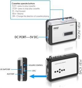 img 1 attached to Pyle (PCASRSD17) 2-в-1 конвертер/записывающее устройство кассет в MP3 - портативный USB магнитофон для оцифровки аудио с кассет - белый