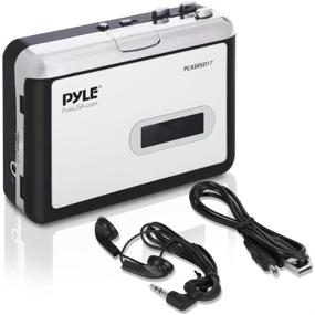 img 3 attached to Pyle (PCASRSD17) 2-в-1 конвертер/записывающее устройство кассет в MP3 - портативный USB магнитофон для оцифровки аудио с кассет - белый