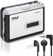pyle (pcasrsd17) 2-in-1 cassette-to-mp3 converter recorder - portable usb walkman cassette player for tape audio digitization - white logo