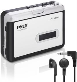 img 4 attached to Pyle (PCASRSD17) 2-в-1 конвертер/записывающее устройство кассет в MP3 - портативный USB магнитофон для оцифровки аудио с кассет - белый