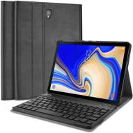 📱 procase keyboard case for galaxy tab a 10.5 t590 t595 t597 2018 release, lightweight smart cover with detachable wireless keyboard -black logo