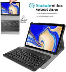img 2 attached to 📱 ProCase Keyboard Case for Galaxy Tab A 10.5 T590 T595 T597 2018 Release, Lightweight Smart Cover with Detachable Wireless Keyboard -Black