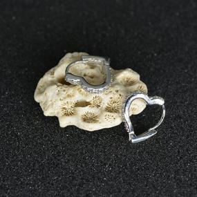 img 1 attached to Earrings Huggie Zirconia Hypoallergenic Silver