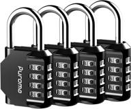 🔒 secure your belongings with puroma 4 pack combination lock - 4 digit outdoors padlock for school gym locker, sports locker, fence, toolbox, case, hasp storage (black) logo
