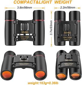 img 3 attached to 🔭 ANDSTON 30x60 Mini Binoculars: Compact & Lightweight for Adults, Kids & Travel - Ideal for Bird Watching, Sightseeing & More!