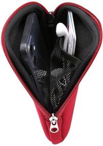 img 3 attached to 📱 Red Neoprene Phone Sleeve Pouch with Neck Lanyard Wallet - Carrying Case for Samsung Galaxy S21 Ultra, S20 FE, S21+, S20+, A70, A72, A42, A32 5G, A21s and Moto G Power, G Stylus, G Fast, G8 Power Lite - X-Large Size