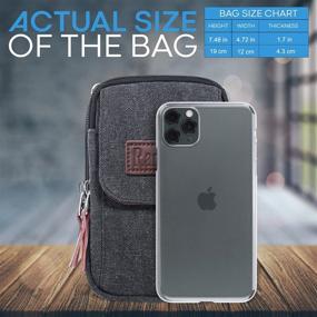 img 3 attached to 📱 Ranboo Mens Small Cell Phone Crossbody Shoulder Bag, Canvas Mini Travel Satchel Waist Belt Bag, Multifunction Carrying Phone Holder Purse, Compatible with iPhone 12 Pro Max 11 XS Max 7 8 Plus, Holster Belt Clip Pouch