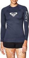 👚 stylish roxy womens whole hearted rashguard for flawless swimsuits & cover ups logo