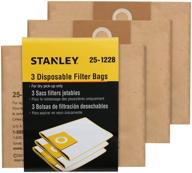 💼 stanley 25-1228 disposable filter bag: efficient cleaning solution for 2.5-3.5 gallon wet/dry vacuum cleaner - pack of 3 bags логотип