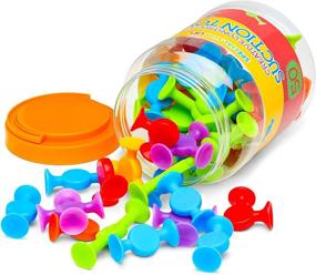 img 4 attached to 🧩 50-предметные образовательные игрушки на присосках для детей - моторные навыки, координация рук и глаз, игрушка для ванны, развитие чувств - развивайте творческое мышление и воображение с яркими цветами - особенные предметы для детей
