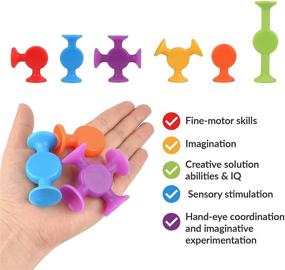 img 3 attached to 🧩 50-предметные образовательные игрушки на присосках для детей - моторные навыки, координация рук и глаз, игрушка для ванны, развитие чувств - развивайте творческое мышление и воображение с яркими цветами - особенные предметы для детей
