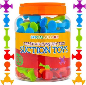 img 2 attached to 🧩 50-Piece Educational Suction Construction Toys for Children - Motor Skills, Hand-Eye Coordination, Bath Toy, Sensory Development - Boost Creativity, Imagination with Vibrant Colors - Special Supplies for Kids