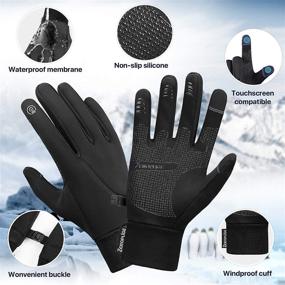 img 2 attached to 🧤 Zenoplige Winter Gloves - Unisex Touch Screen, Water Resistant, Windproof, Warm for Running, Cycling, and Driving in Cold Weather