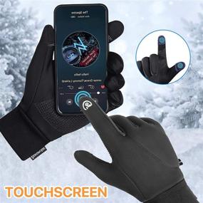 img 1 attached to 🧤 Zenoplige Winter Gloves - Unisex Touch Screen, Water Resistant, Windproof, Warm for Running, Cycling, and Driving in Cold Weather