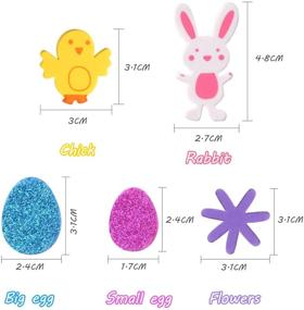 img 3 attached to 🐰 TUPARKA 160 Pcs Easter Foam Stickers: Animal Shape Self Adhesive & Glitter Egg Stickers for Easter Day Party Crafts and Home Decoration