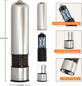 img 3 attached to Electric Salt Pepper Grinder Set