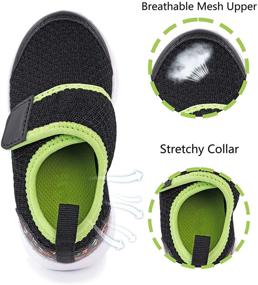 img 3 attached to Kids Athletic Tennis Shoes - Skywheel Boys Girls Lightweight Breathable Vamp Strap Mesh Running Shoe for Toddler/Little Kids